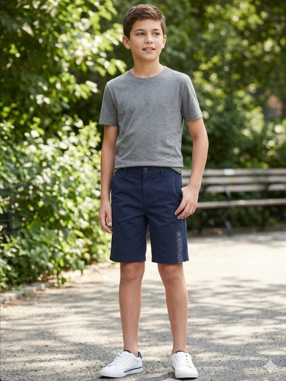 Gap Kids Uniform/ summer Khaki Shorts in navy blue size 12 boys